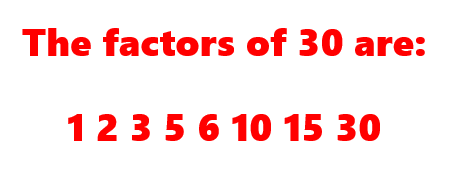 What Are The Factors of 30