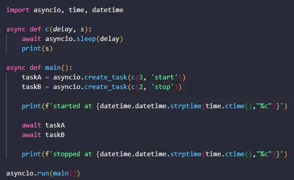 Python async await Example