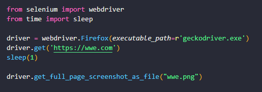 python webpage screenshot