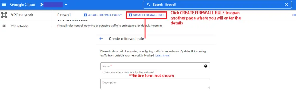 Create Firewall Rule