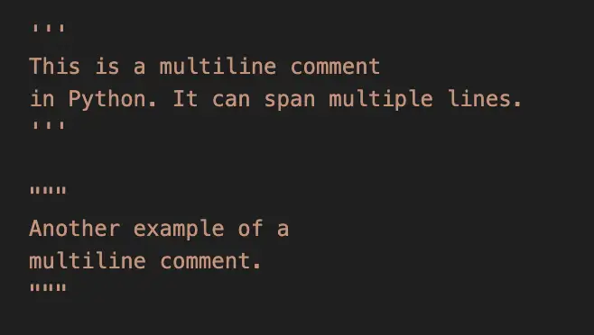 python multiline comment syntax